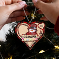 Personalized Grandma Snowman Wooden Ornament - Up to 10 Kids - Christmas Gift To Grandma/ Nana/ Grandkid