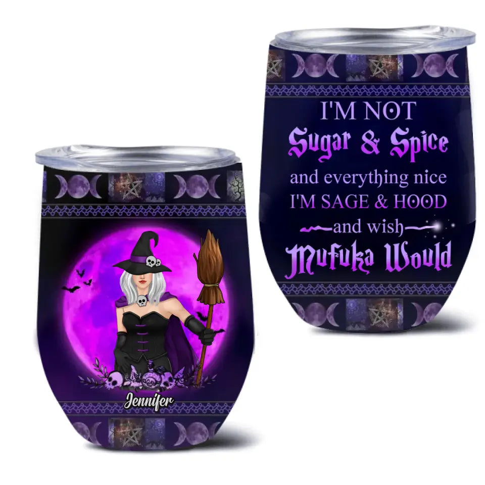 Personalized Witch Besties Wine Tumbler - Gift Idea For Halloween/Witch Lovers/Friends - Up to 5 Girls - We're Not Beautiful Disasters Or Hot Messes