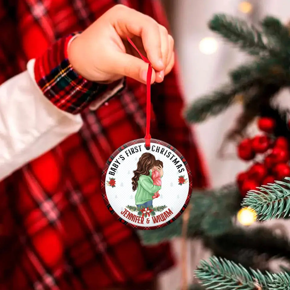 Personalized Baby's First Christmas Acrylic/Wooden Ornament - Christmas Gift Idea For Baby/Kid/Mom