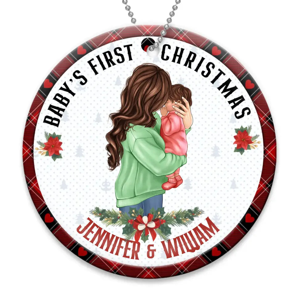 Personalized Baby's First Christmas Acrylic/Wooden Ornament - Christmas Gift Idea For Baby/Kid/Mom