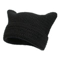Women's Hand Knitted Striped Cat Beanie Hat