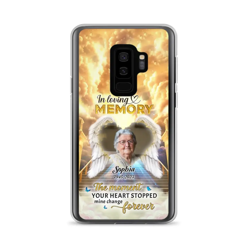 Personalized Photo Memorial Phone Case - Memorial Gift For Loss Of Family Member - The Moment Your Heart Stopped Mine Changed Forever - iPhone/Samsung