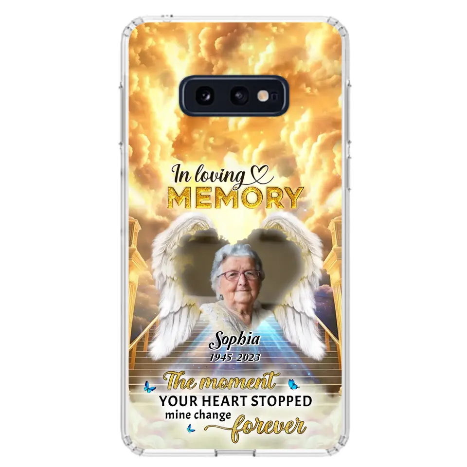 Personalized Photo Memorial Phone Case - Memorial Gift For Loss Of Family Member - The Moment Your Heart Stopped Mine Changed Forever - iPhone/Samsung