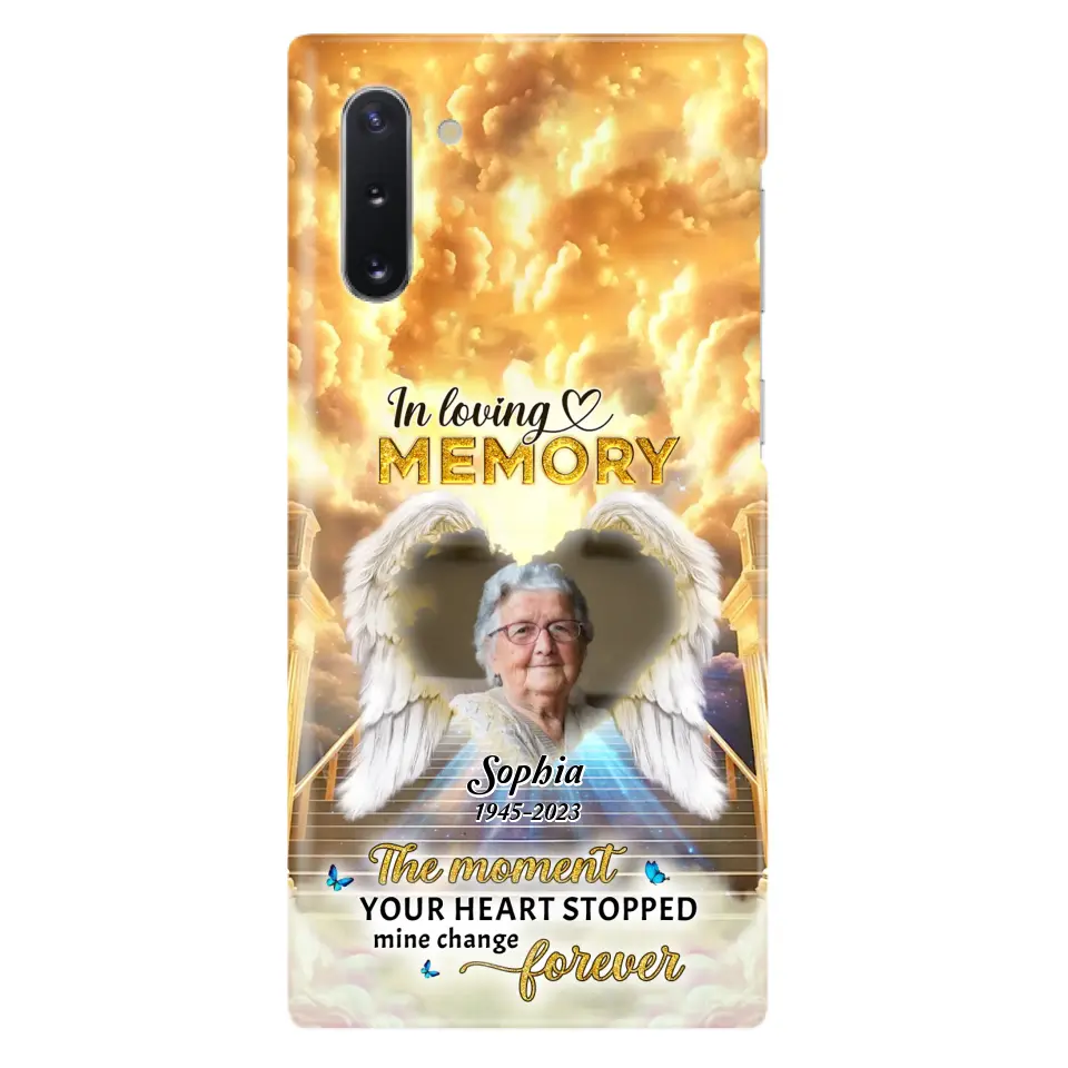 Personalized Photo Memorial Phone Case - Memorial Gift For Loss Of Family Member - The Moment Your Heart Stopped Mine Changed Forever - iPhone/Samsung