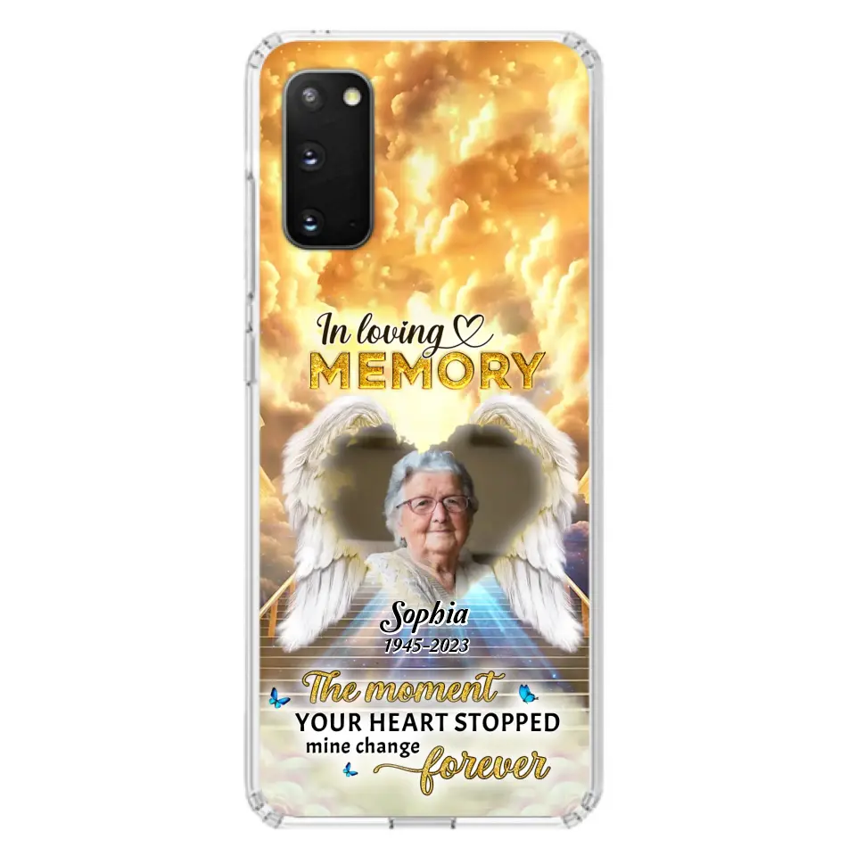 Personalized Photo Memorial Phone Case - Memorial Gift For Loss Of Family Member - The Moment Your Heart Stopped Mine Changed Forever - iPhone/Samsung