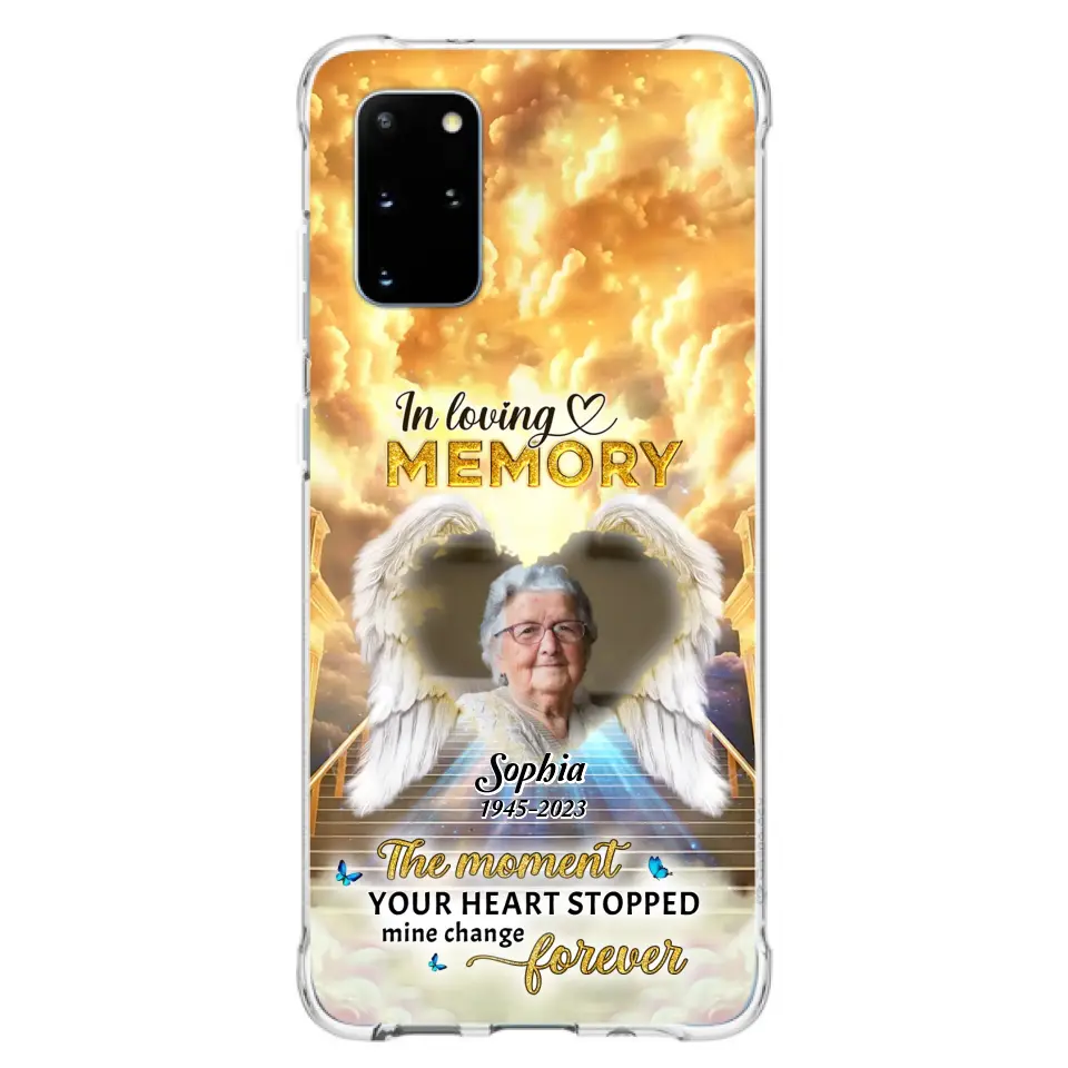 Personalized Photo Memorial Phone Case - Memorial Gift For Loss Of Family Member - The Moment Your Heart Stopped Mine Changed Forever - iPhone/Samsung