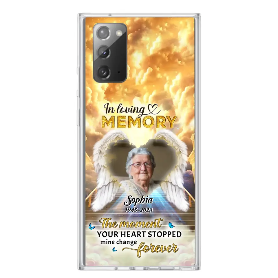 Personalized Photo Memorial Phone Case - Memorial Gift For Loss Of Family Member - The Moment Your Heart Stopped Mine Changed Forever - iPhone/Samsung