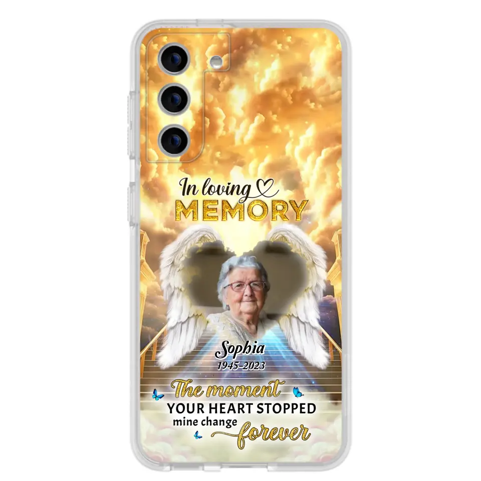 Personalized Photo Memorial Phone Case - Memorial Gift For Loss Of Family Member - The Moment Your Heart Stopped Mine Changed Forever - iPhone/Samsung