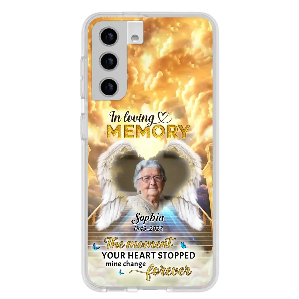 Personalized Photo Memorial Phone Case - Memorial Gift For Loss Of Family Member - The Moment Your Heart Stopped Mine Changed Forever - iPhone/Samsung
