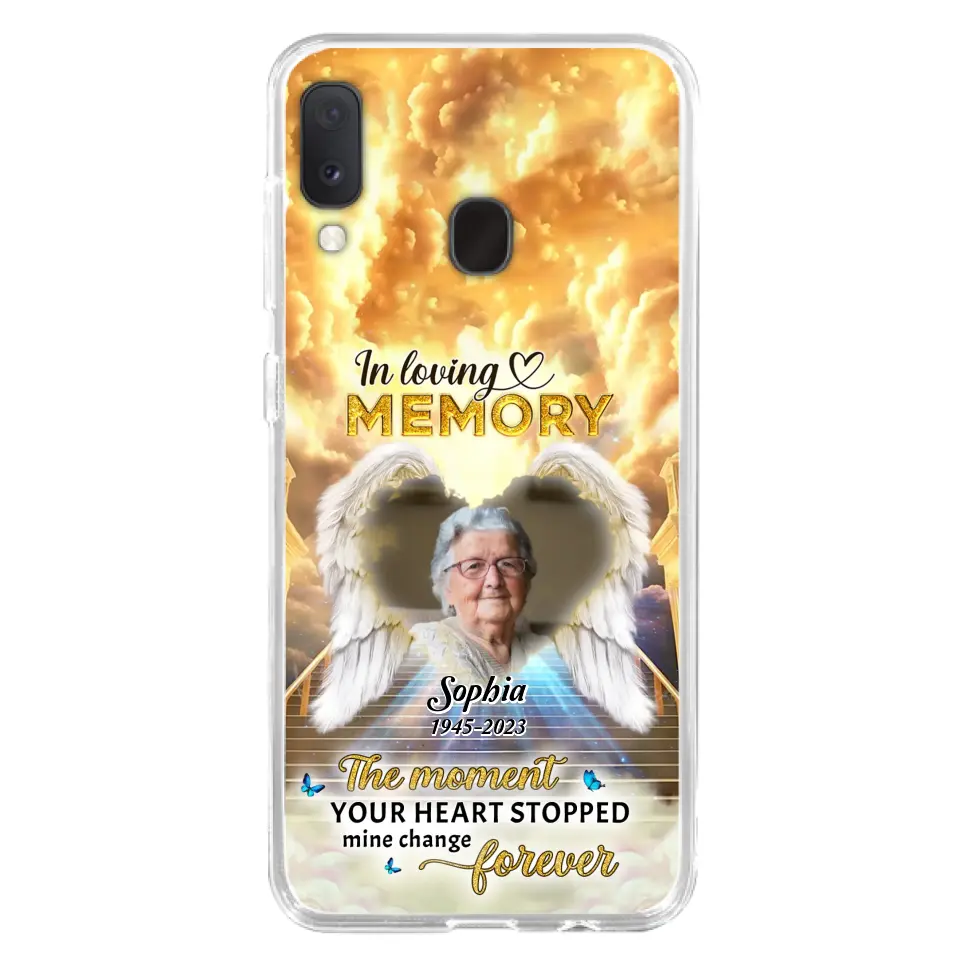 Personalized Photo Memorial Phone Case - Memorial Gift For Loss Of Family Member - The Moment Your Heart Stopped Mine Changed Forever - iPhone/Samsung