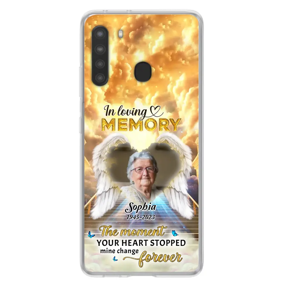 Personalized Photo Memorial Phone Case - Memorial Gift For Loss Of Family Member - The Moment Your Heart Stopped Mine Changed Forever - iPhone/Samsung