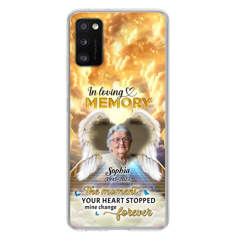 Personalized Photo Memorial Phone Case - Memorial Gift For Loss Of Family Member - The Moment Your Heart Stopped Mine Changed Forever - iPhone/Samsung