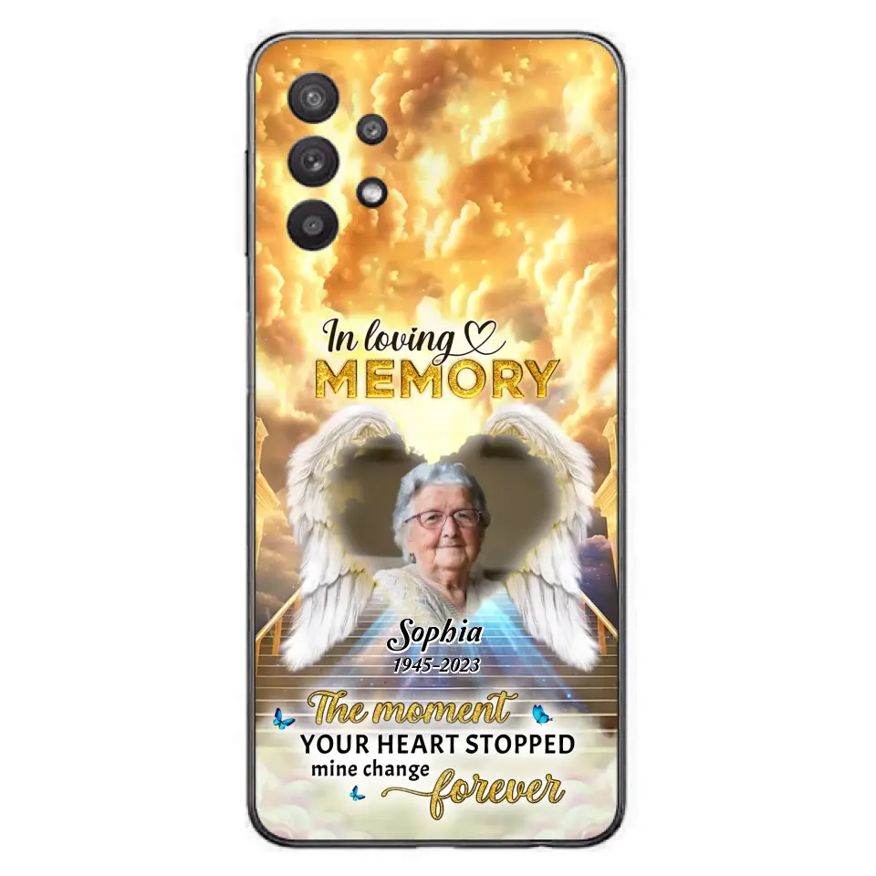 Personalized Photo Memorial Phone Case - Memorial Gift For Loss Of Family Member - The Moment Your Heart Stopped Mine Changed Forever - iPhone/Samsung
