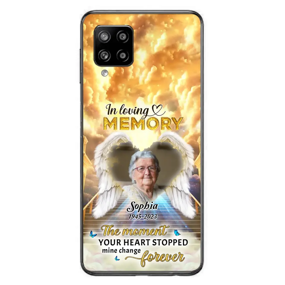 Personalized Photo Memorial Phone Case - Memorial Gift For Loss Of Family Member - The Moment Your Heart Stopped Mine Changed Forever - iPhone/Samsung