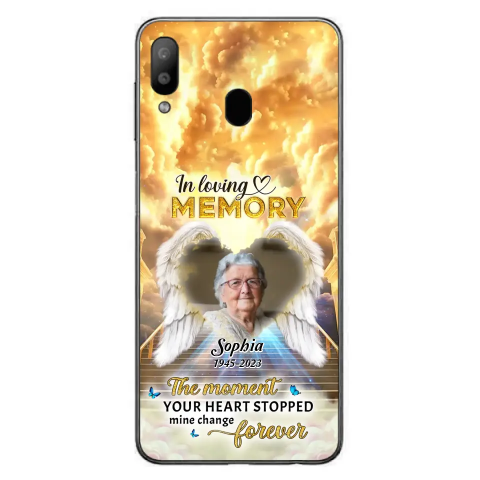 Personalized Photo Memorial Phone Case - Memorial Gift For Loss Of Family Member - The Moment Your Heart Stopped Mine Changed Forever - iPhone/Samsung