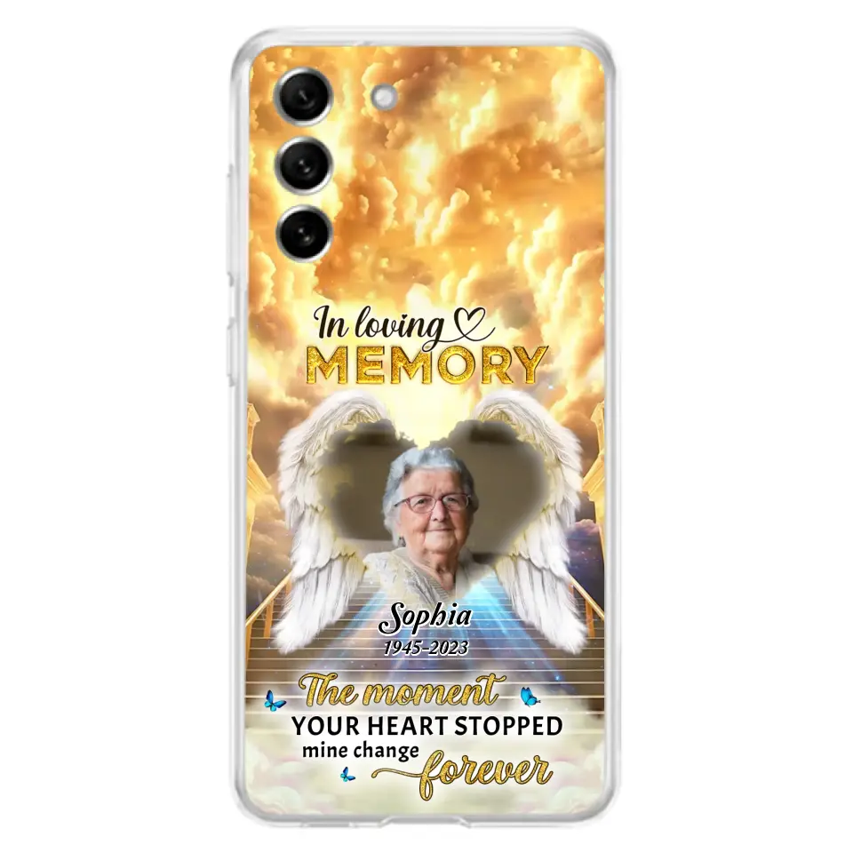 Personalized Photo Memorial Phone Case - Memorial Gift For Loss Of Family Member - The Moment Your Heart Stopped Mine Changed Forever - iPhone/Samsung