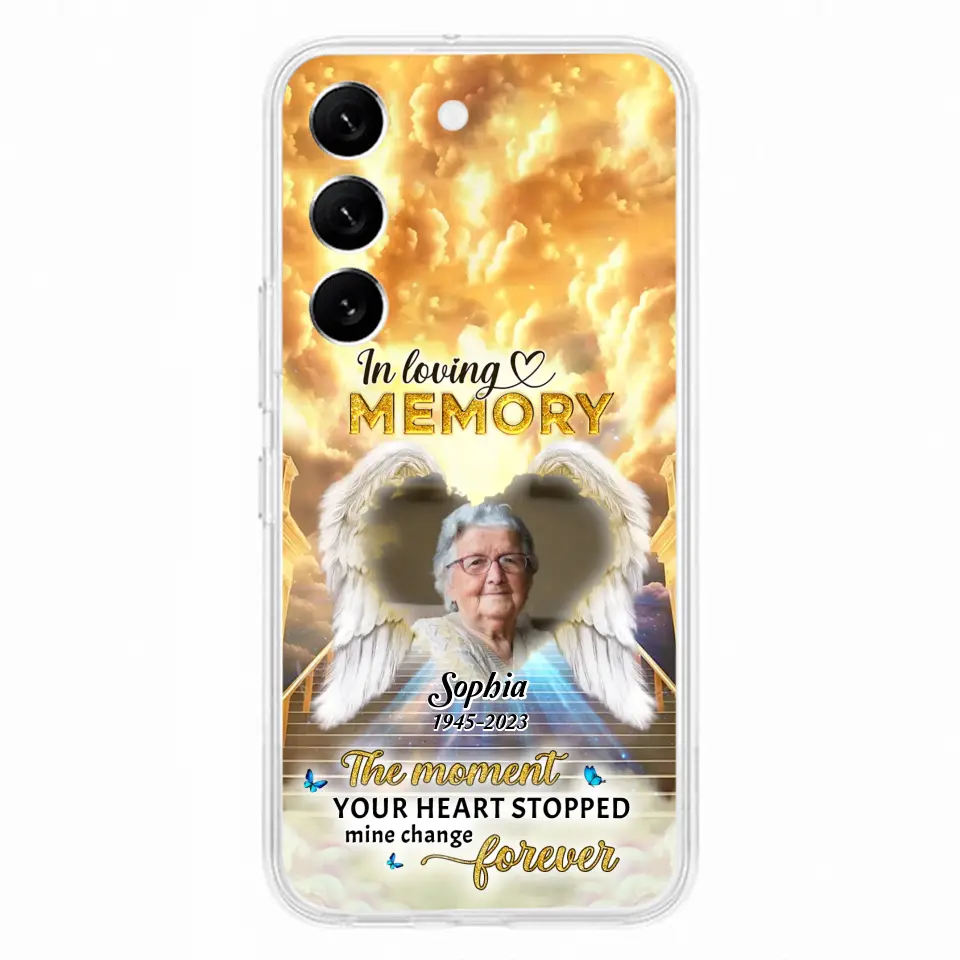 Personalized Photo Memorial Phone Case - Memorial Gift For Loss Of Family Member - The Moment Your Heart Stopped Mine Changed Forever - iPhone/Samsung
