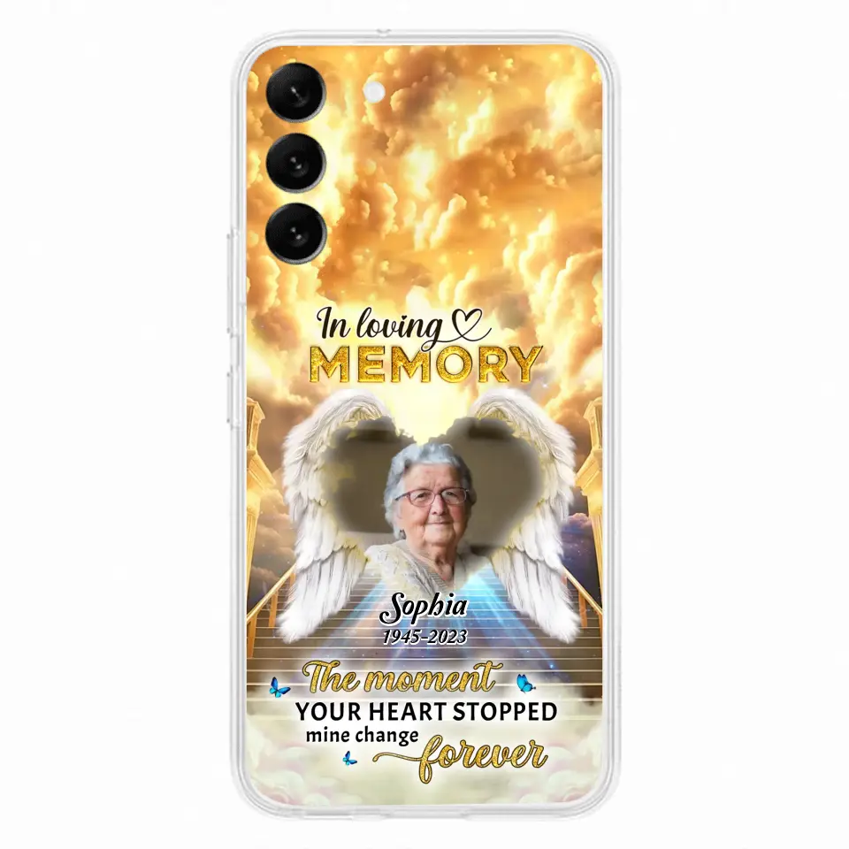 Personalized Photo Memorial Phone Case - Memorial Gift For Loss Of Family Member - The Moment Your Heart Stopped Mine Changed Forever - iPhone/Samsung