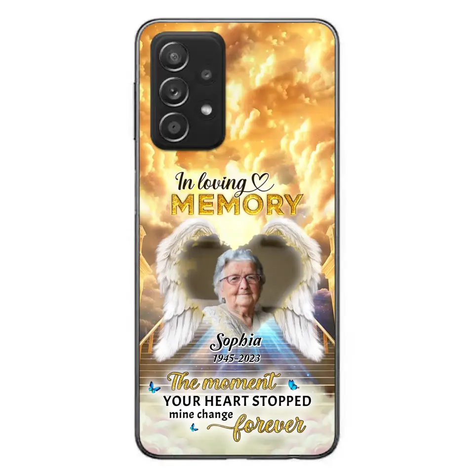 Personalized Photo Memorial Phone Case - Memorial Gift For Loss Of Family Member - The Moment Your Heart Stopped Mine Changed Forever - iPhone/Samsung