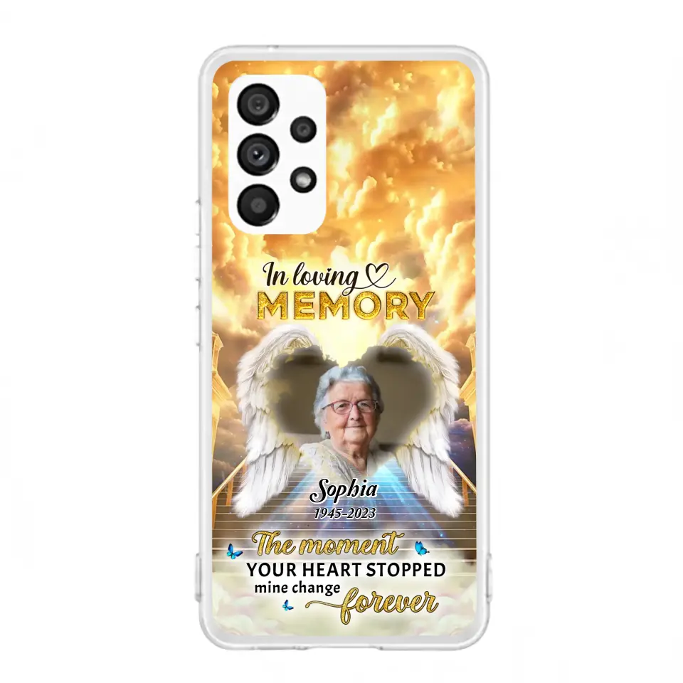 Personalized Photo Memorial Phone Case - Memorial Gift For Loss Of Family Member - The Moment Your Heart Stopped Mine Changed Forever - iPhone/Samsung