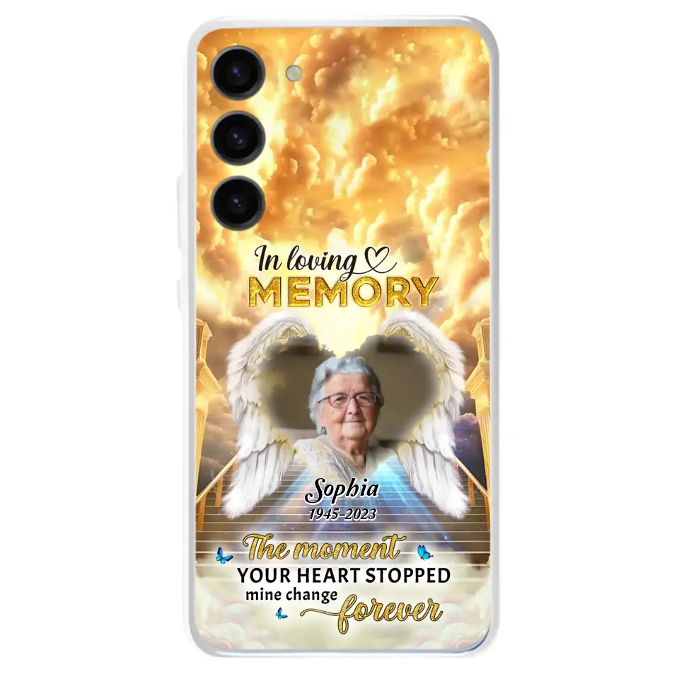 Personalized Photo Memorial Phone Case - Memorial Gift For Loss Of Family Member - The Moment Your Heart Stopped Mine Changed Forever - iPhone/Samsung