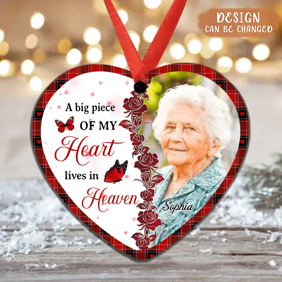 Personalized Memorial Acrylic Ornament - Gift Idea For Christmas - A Big Of My Heart Lives In Heaven
