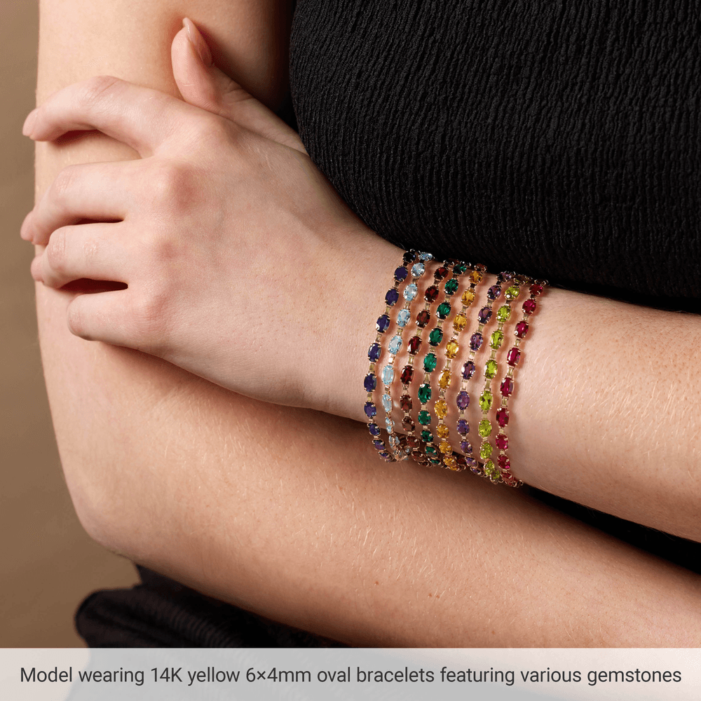 14K Yellow Gold Lab Grown Emerald Bracelet