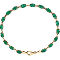 14K Yellow Gold Lab Grown Emerald Bracelet