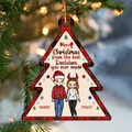 Personalized Xmas Couple Wooden Ornament - Christmas Gift Idea For Couple - Gift To Him/Her - Merry Christmas From The Best Decision You Ever Made