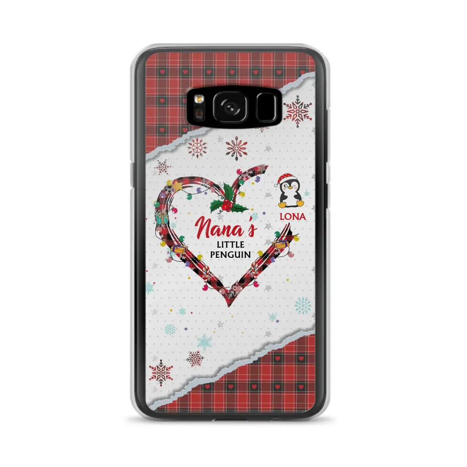 Personalized Christmas Nana Phone Case - Gift Idea For Grandma - Up to 10 Penguins -  Case For iPhone/Samsung