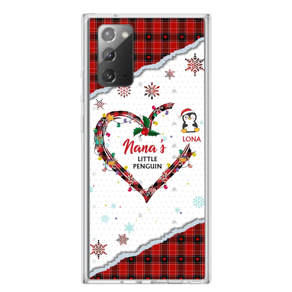 Personalized Christmas Nana Phone Case - Gift Idea For Grandma - Up to 10 Penguins -  Case For iPhone/Samsung