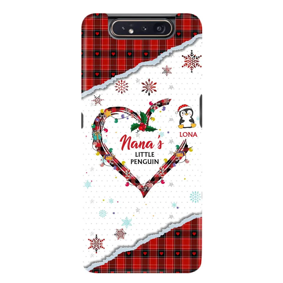 Personalized Christmas Nana Phone Case - Gift Idea For Grandma - Up to 10 Penguins -  Case For iPhone/Samsung