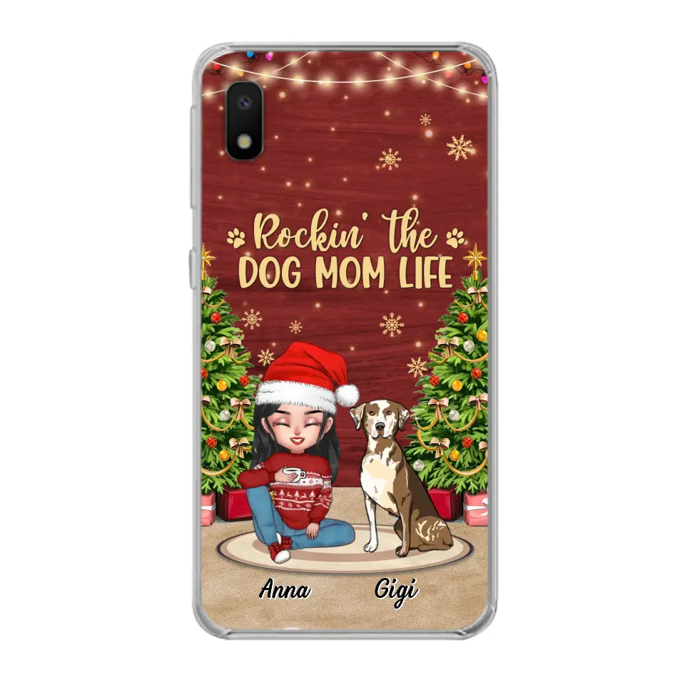 Personalized Dog Mom Phone Case - Christmas Gift Idea For Dogs Lovers - Up to 4 Dogs - Rockin' The Dog Mom Life - iPhone/Samsung Case