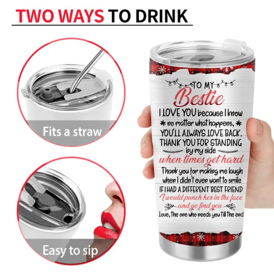 Personalized Besties Tumbler - Christmas Gift Idea for Sisters/Friends/Besties - Besties Forever