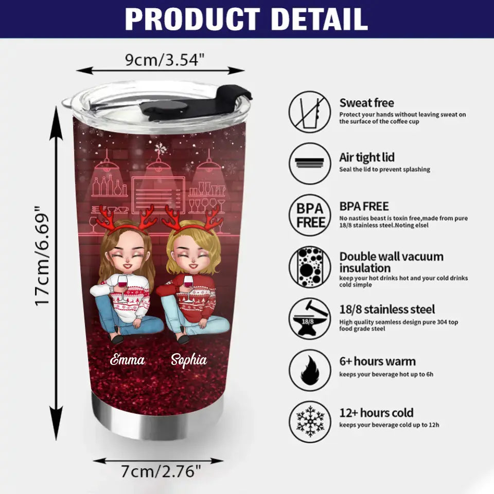 Personalized Besties Tumbler - Christmas Gift Idea for Sisters/Friends/Besties - Congrats On Being My Best Friend You Lucky Bastard