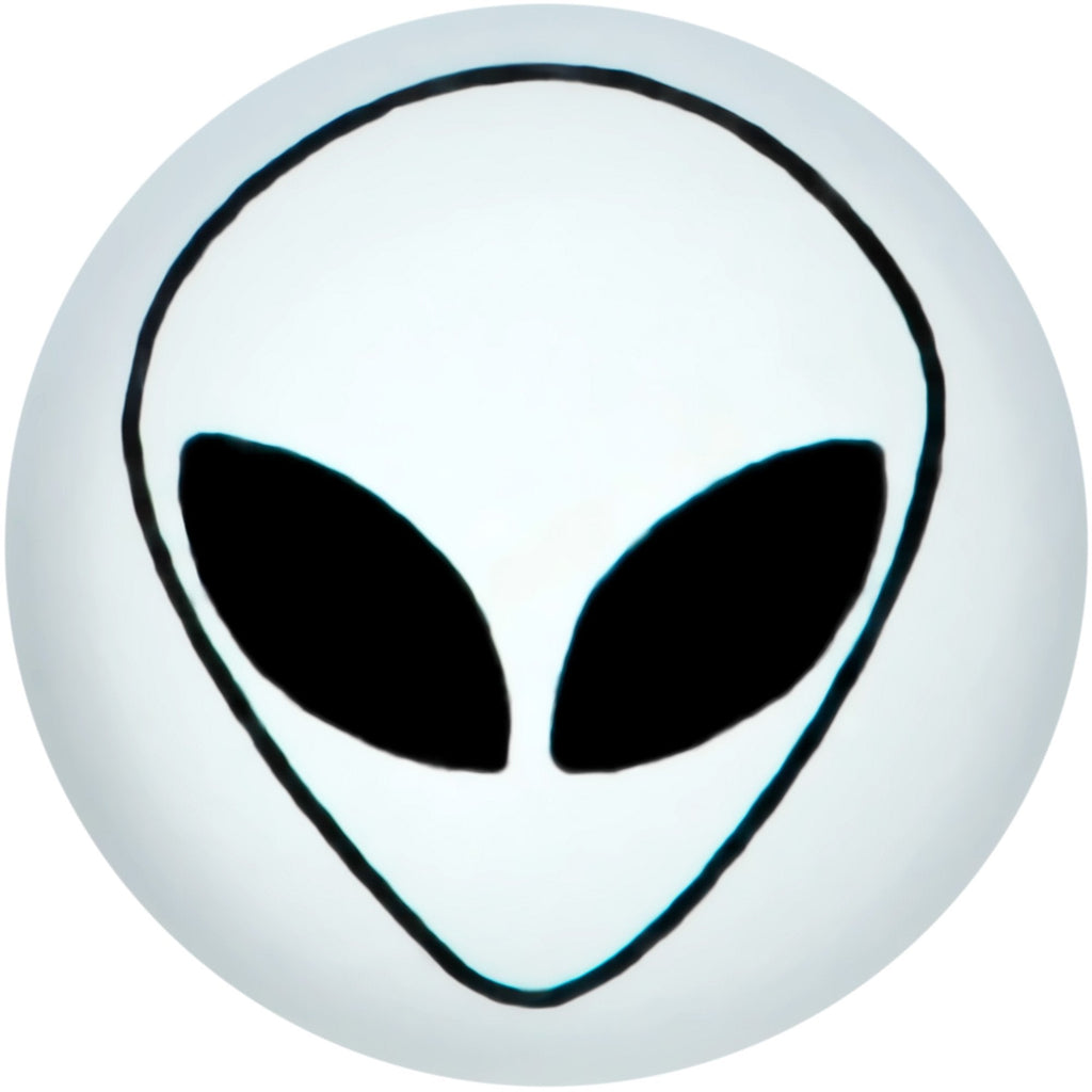 White Matte Glass Alien Head Double Flare Plug Set - Image 3