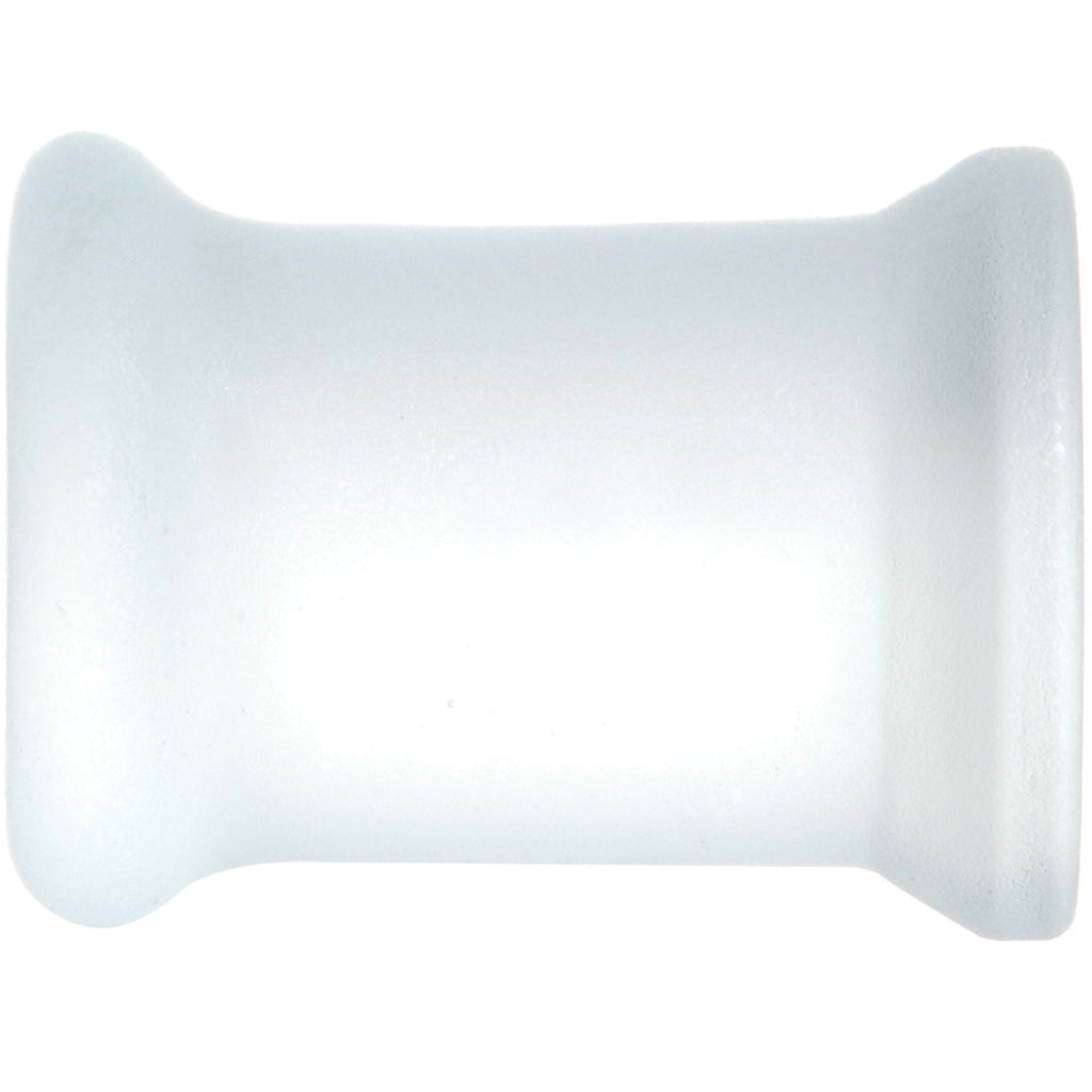 White Matte Glass Alien Head Double Flare Plug Set - Image 4