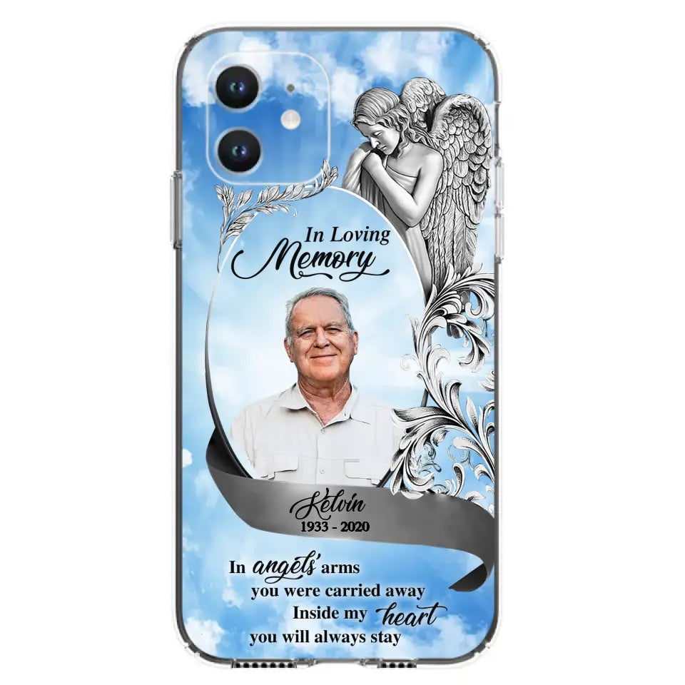 Custom Personalized Memorial Photo Phone Case - Memorial Gift Idea for Family - Inside My Heart You Will Always Stay - Case For iPhone/Samsung