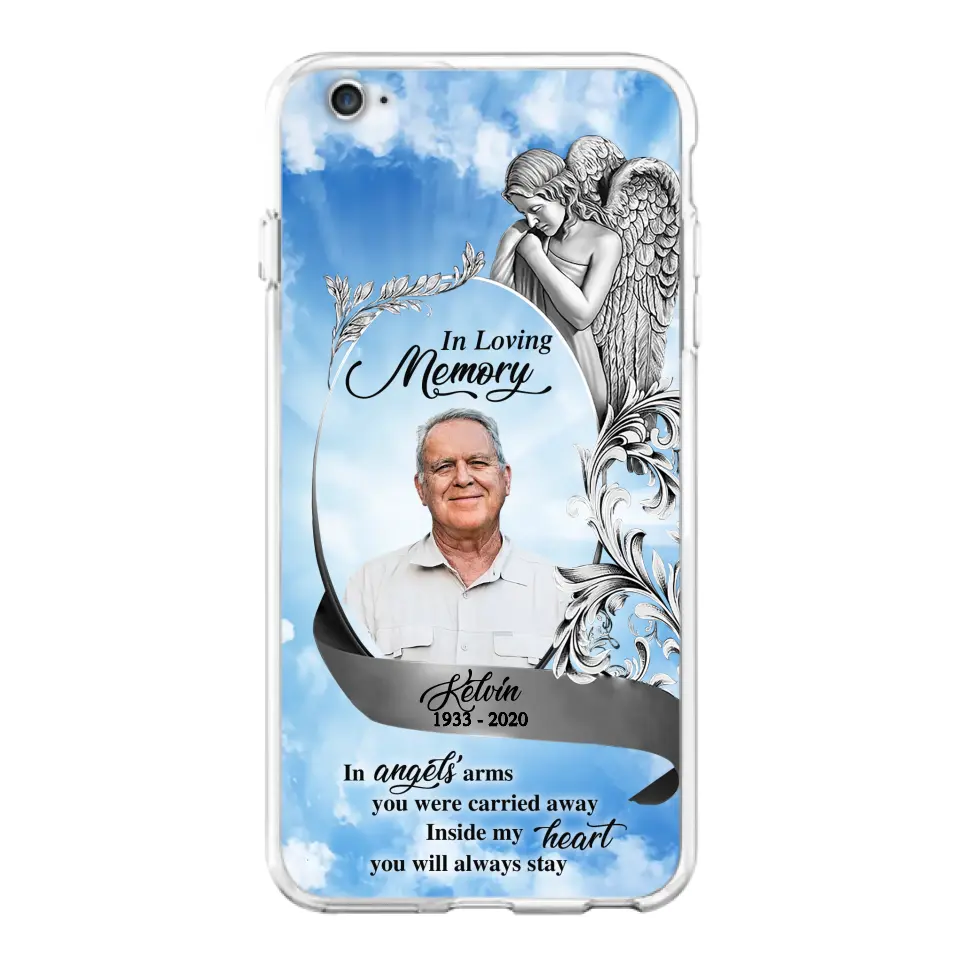 Custom Personalized Memorial Photo Phone Case - Memorial Gift Idea for Family - Inside My Heart You Will Always Stay - Case For iPhone/Samsung