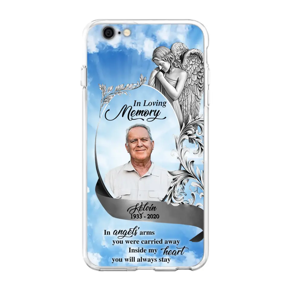 Custom Personalized Memorial Photo Phone Case - Memorial Gift Idea for Family - Inside My Heart You Will Always Stay - Case For iPhone/Samsung