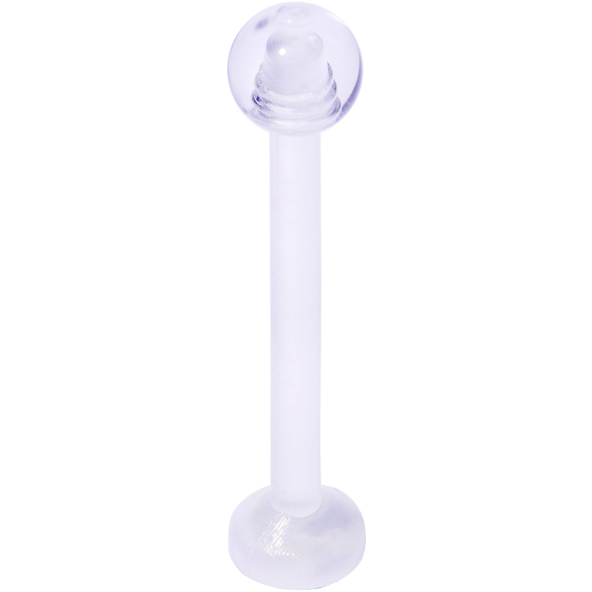 14G 5/8 Clear Flexible Bioplast Straight Barbell Retainer