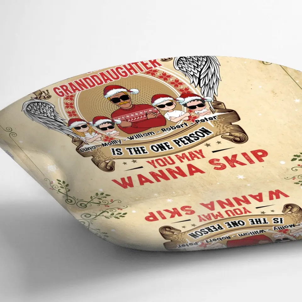 Personalized Grandpa Pillow Cover - Christmas Gift Idea For Grandpa From Grandkids - Up to 4 Grandkids - You May Wanna Skip