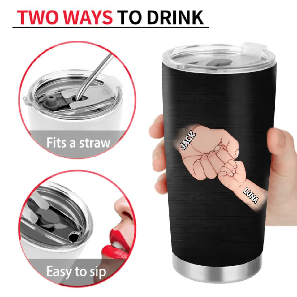 Personalized Dad Tumbler - Gift Idea For Dad - Up to 6 Kids - Bank Of Dad