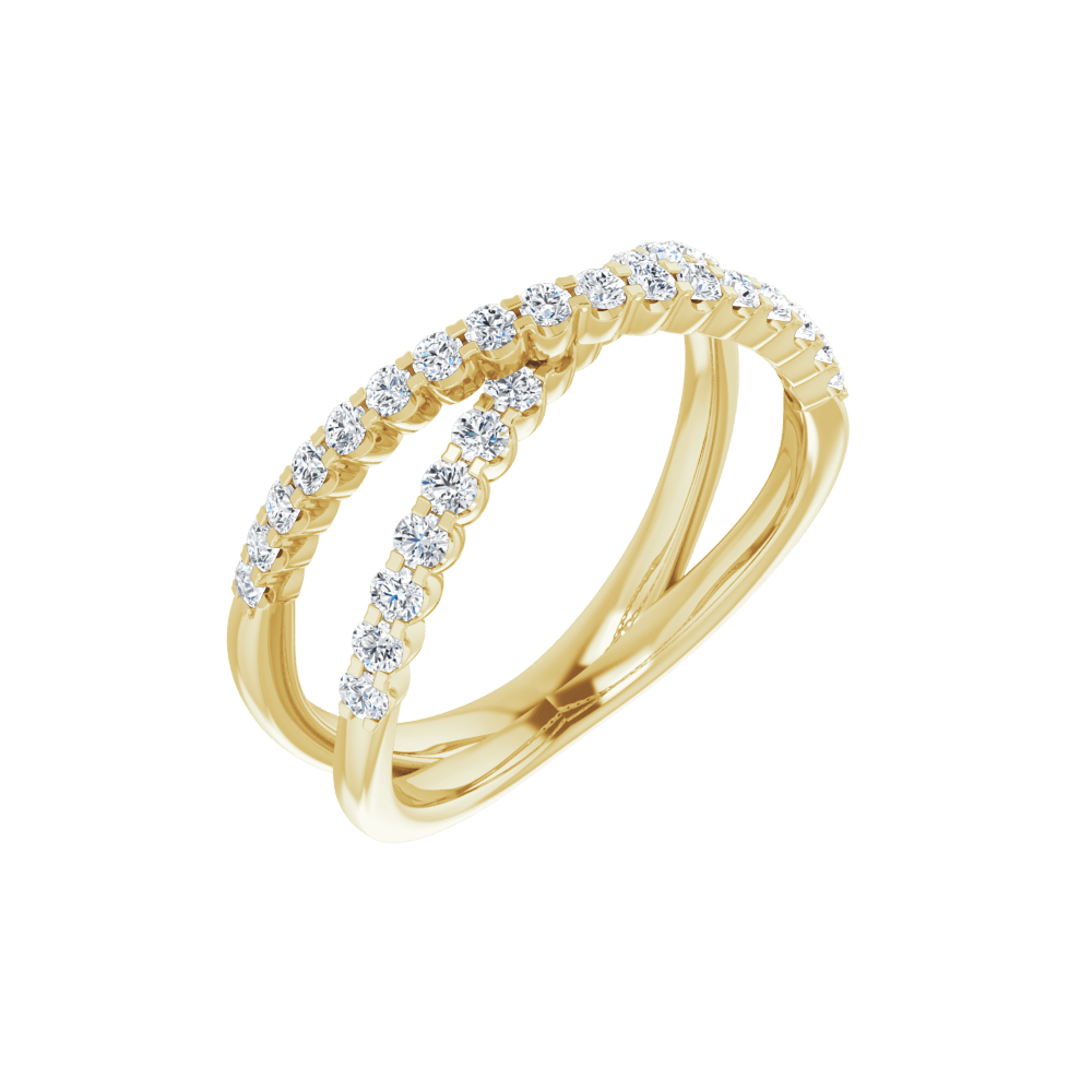Valérie Gold Vermeil Diamond Criss Cross Ring