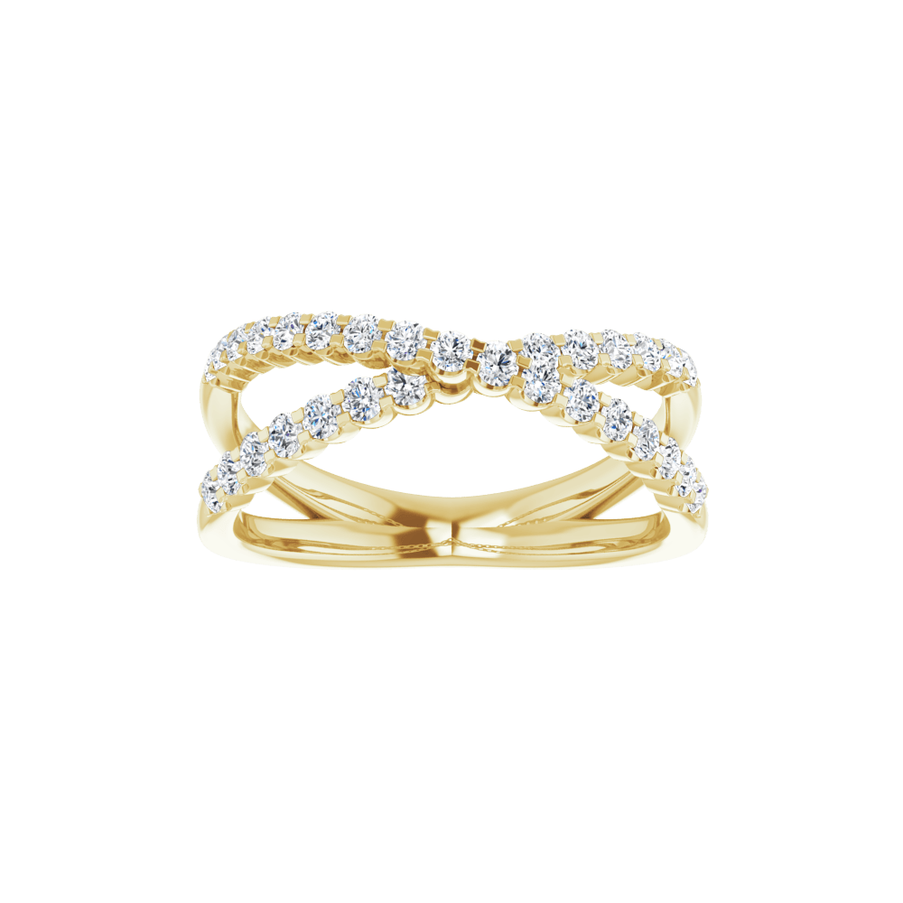 Valérie Gold Vermeil Diamond Criss Cross Ring