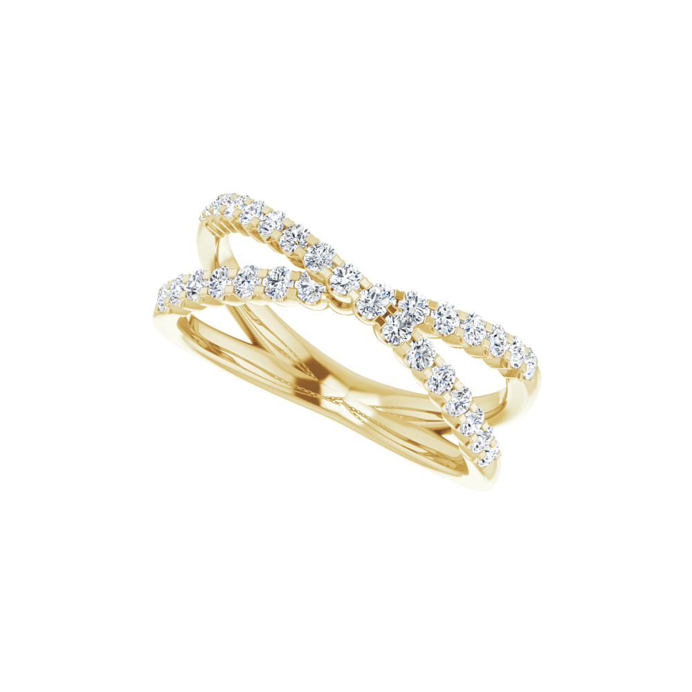 Valérie Gold Vermeil Diamond Criss Cross Ring