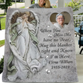 Personalized Memorial Photo Quilt/Fleece Throw Blanket - Memorial Gift Idea for Family -  When You Miss Me Have No Fear Hug This Blanket