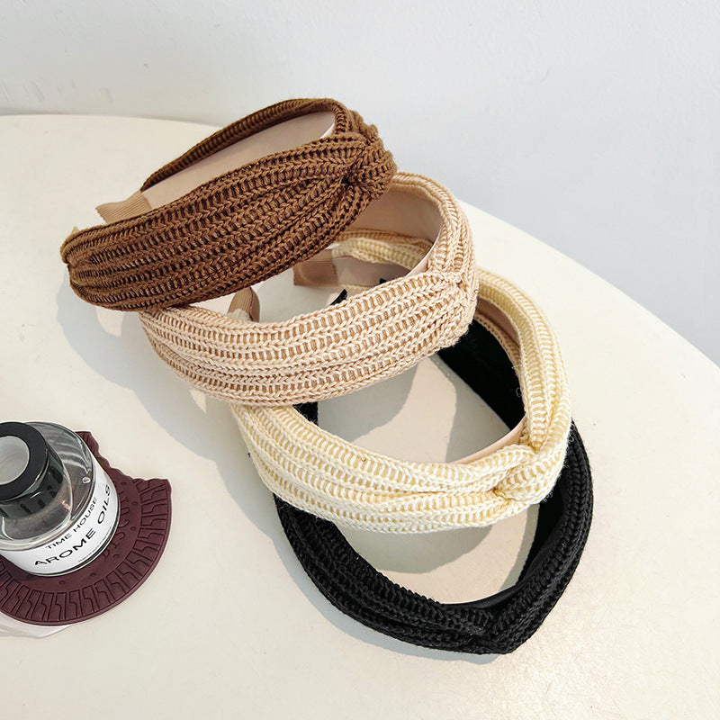 Wool Knit Wide Headband - Stylish Twisted Hair Accessory for Women - Image 4