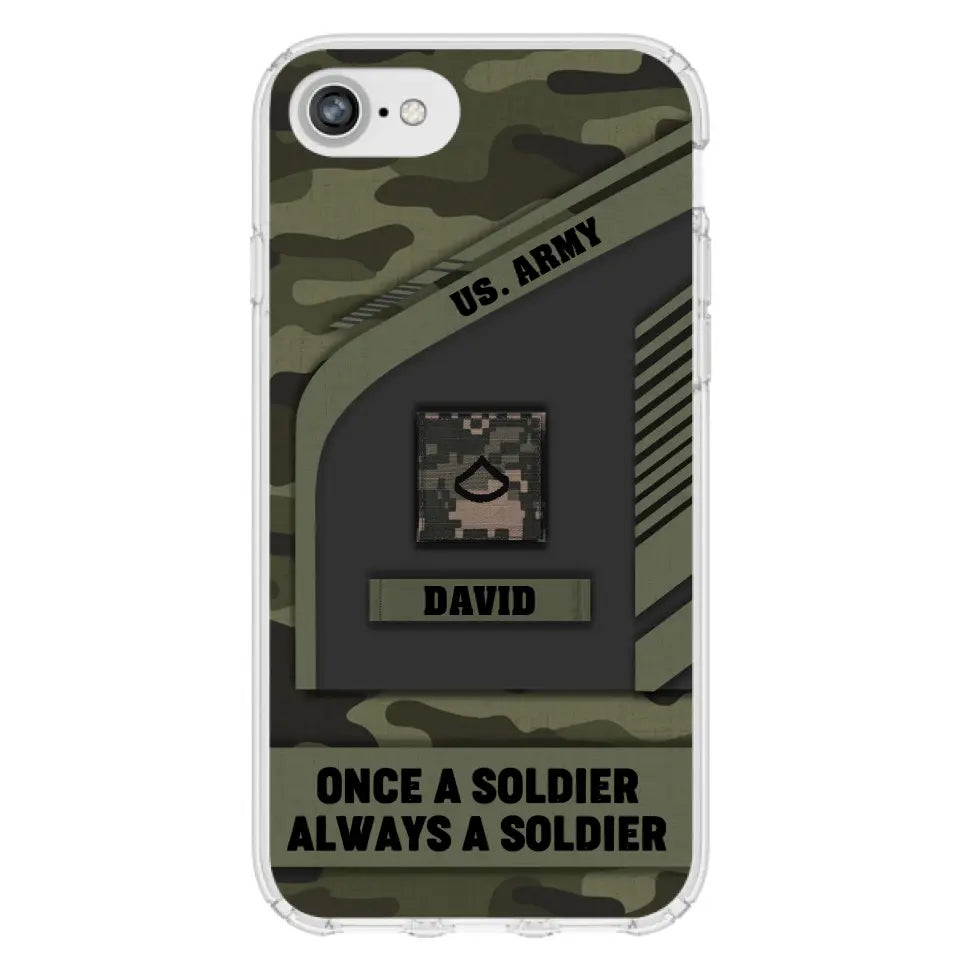 Custom Personalized Veteran Phone Case - Gift Idea For Veteran/Veterans Day - Once A Soldier Always A Soldier - Case for iPhone/Samsung