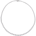 14K white gold necklace featuring a continuous line of round brilliant-cut diamonds